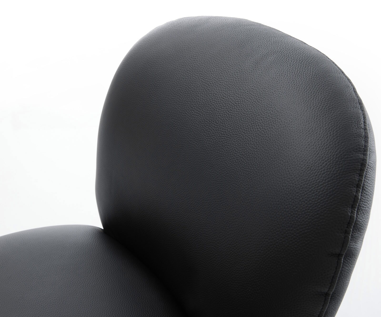 Chaise-pivotante Nube-Flex cuir de vache noir pied de chaise 4 branches aspect titane pivotement sur 360° ressorts ensachés 4