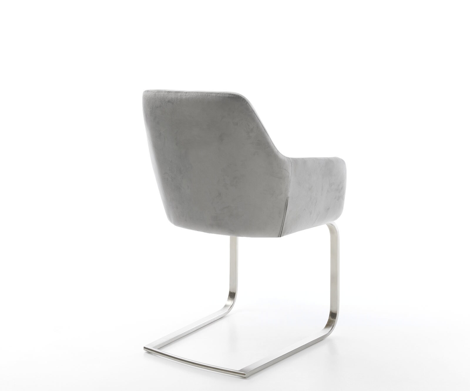 Cantilever Pejo-Flex velours gris pied cantilever plat acier inoxydable brossé ressorts ensachés 4