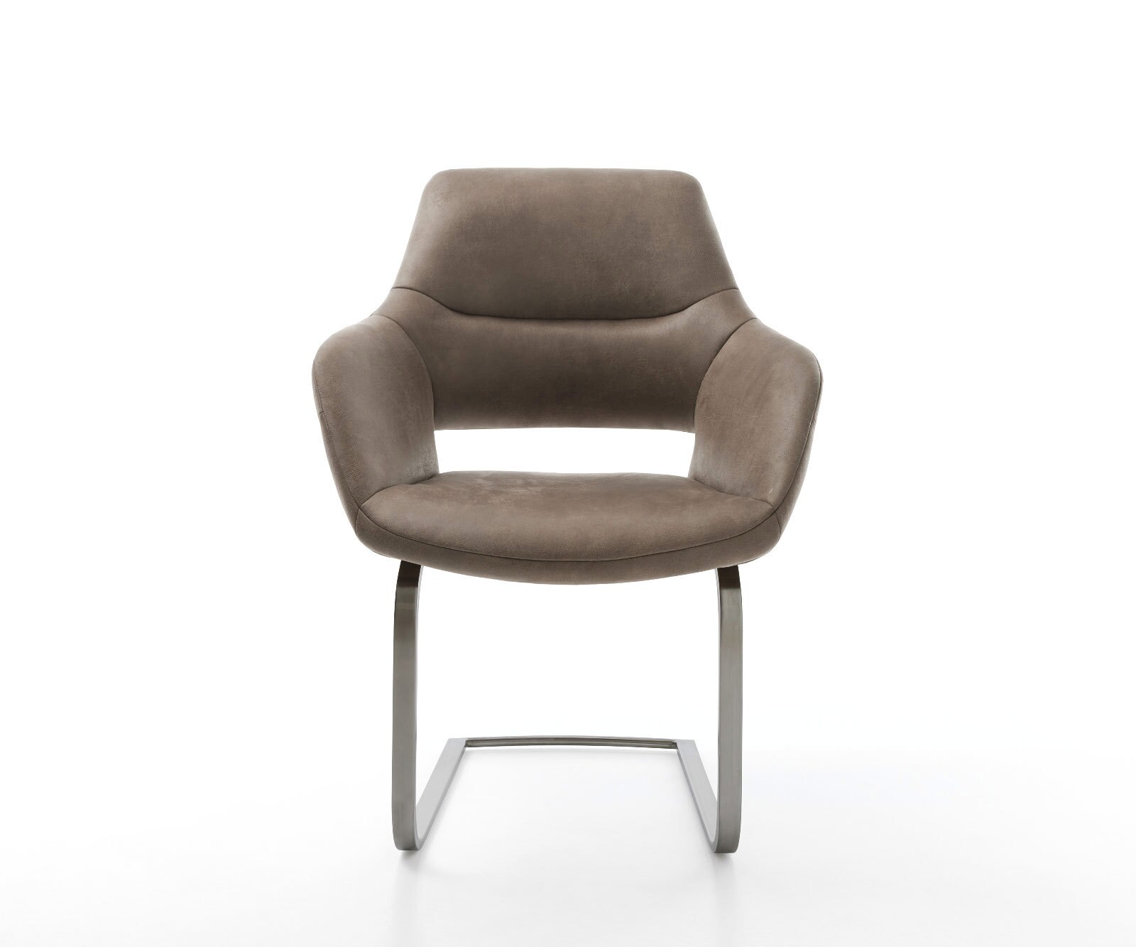 Cantilever Yago-Flex mit Armlehnen microvelours taupe vintage pied cantilever plat grafiete ressorts ensachés 1