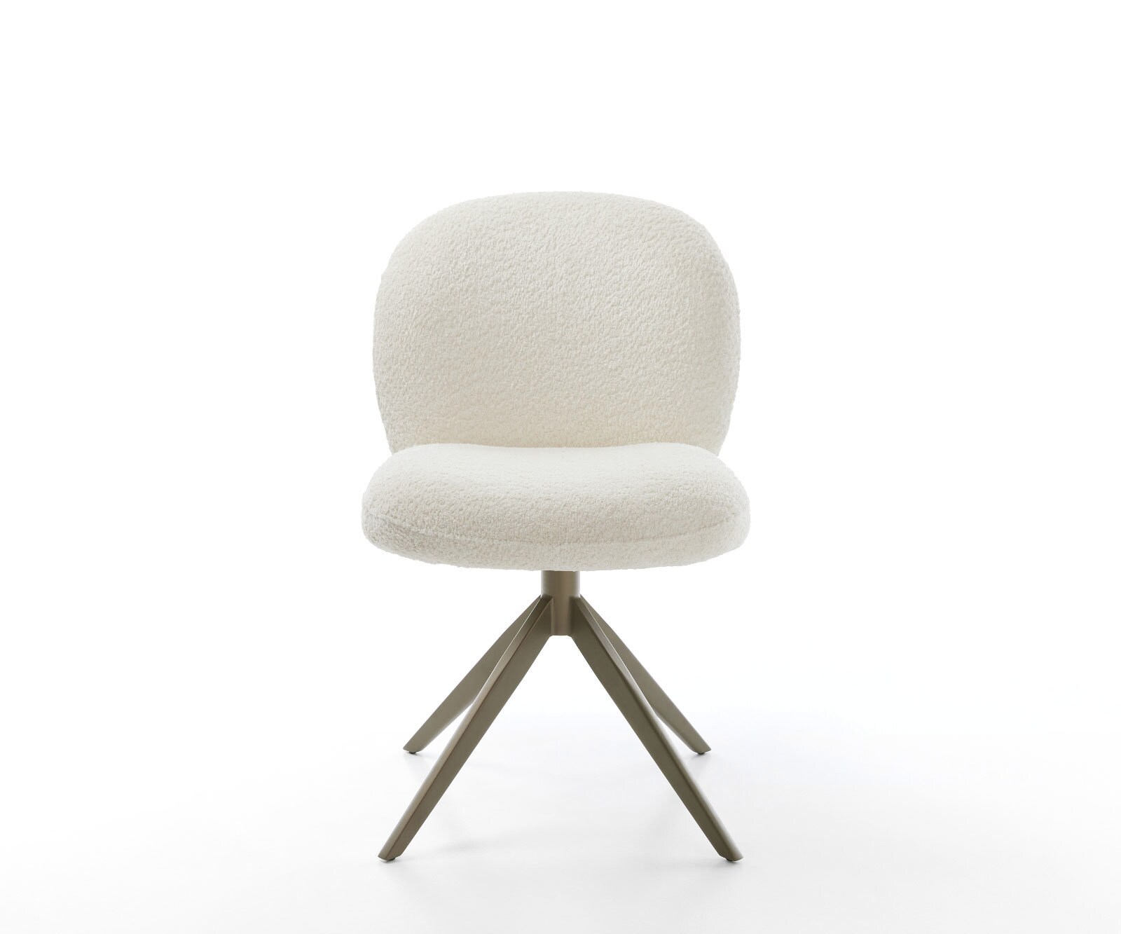 Chaise-pivotante Nube-Flex bouclé blanc pied croisé large aspect titane pivotement sur 360° fonction bascule ressorts ensachés 1 Chaise-pivotante Nube-Flex bouclé blanc pied croisé large aspect titane pivotement sur 360° fonction bascule ressorts ensachés 1