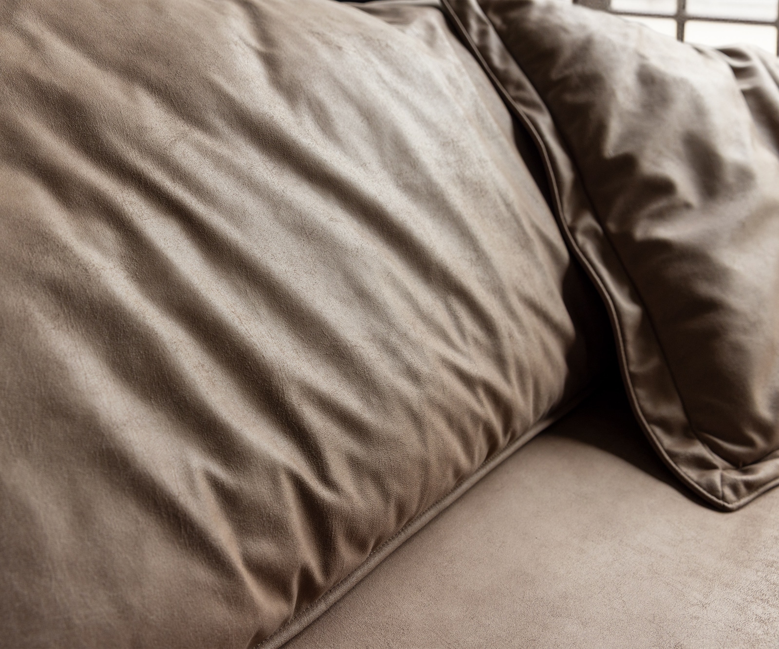 Canapé Snoosh 400x150 cm microfibre taupe vintage avec méridienne à gauche 6 Canapé Snoosh 400x150 cm microfibre taupe vintage avec méridienne à gauche 6