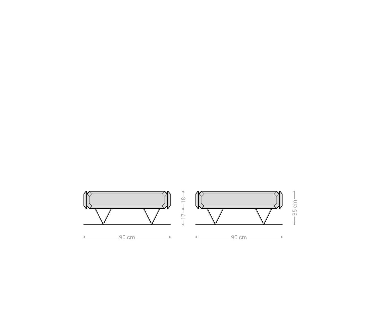 Table-basse Kiano 90x90 cm Acacia Nature 2 Tiroirs Pied en V Acier inoxydable 8
