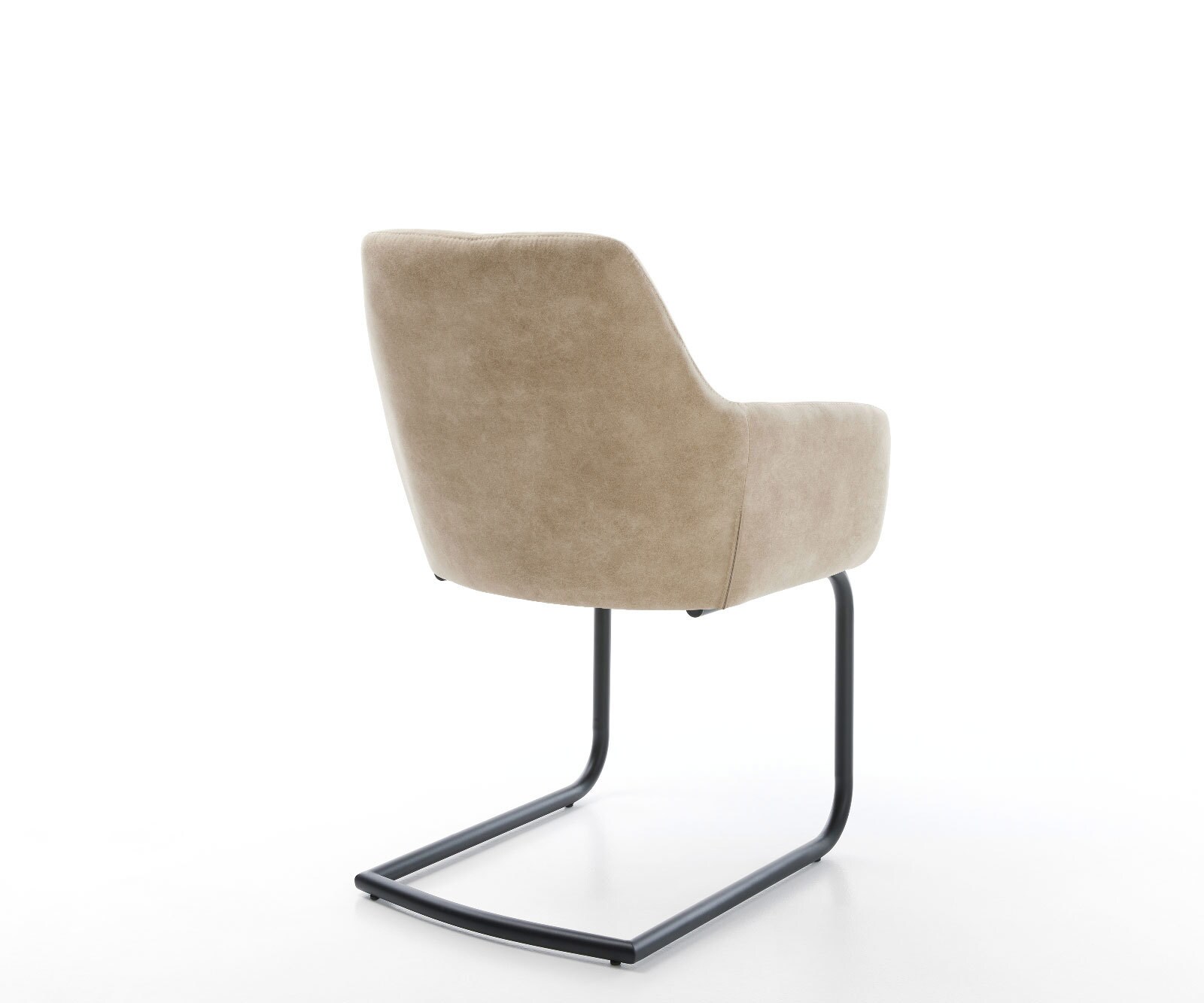 Cantilever Pejo-Flex microvelours beige vintage pied cantilever rond noir ressorts ensachés 5