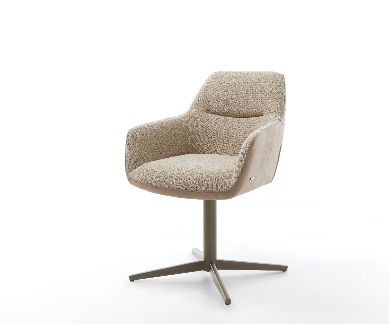 Chaise-pivotante Pejo-Flex tissu mixte couleur boue pied de chaise 4 branches aspect titane pivotement sur 360° ressorts ensachés Chaise-pivotante Pejo-Flex tissu mixte couleur boue pied de chaise 4 branches aspect titane pivotement sur 360° ressorts ensachés