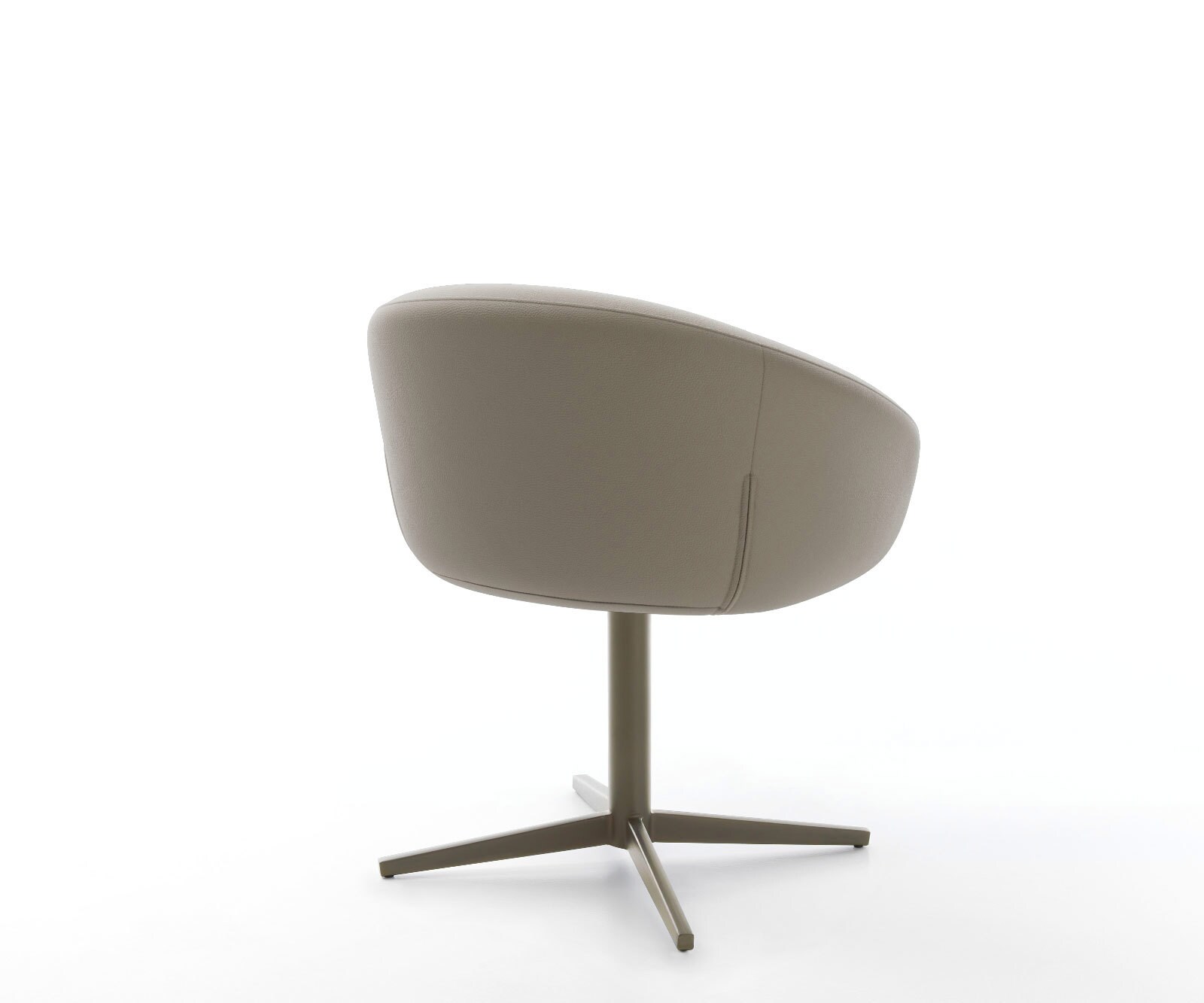 Chaise-pivotante Vinka-Flex avec accoudoirs cuir de vache couleur boue pied de chaise 4 branches aspect titane pivotement sur 360° ressorts ensachés 4 Chaise-pivotante Vinka-Flex avec accoudoirs cuir de vache couleur boue pied de chaise 4 branches aspect titane pivotement sur 360° ressorts ensachés 4