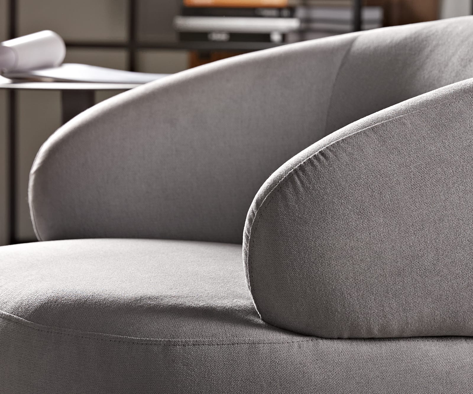 Fauteuil-lounge Nova 88x88 cm microfibre gris 8