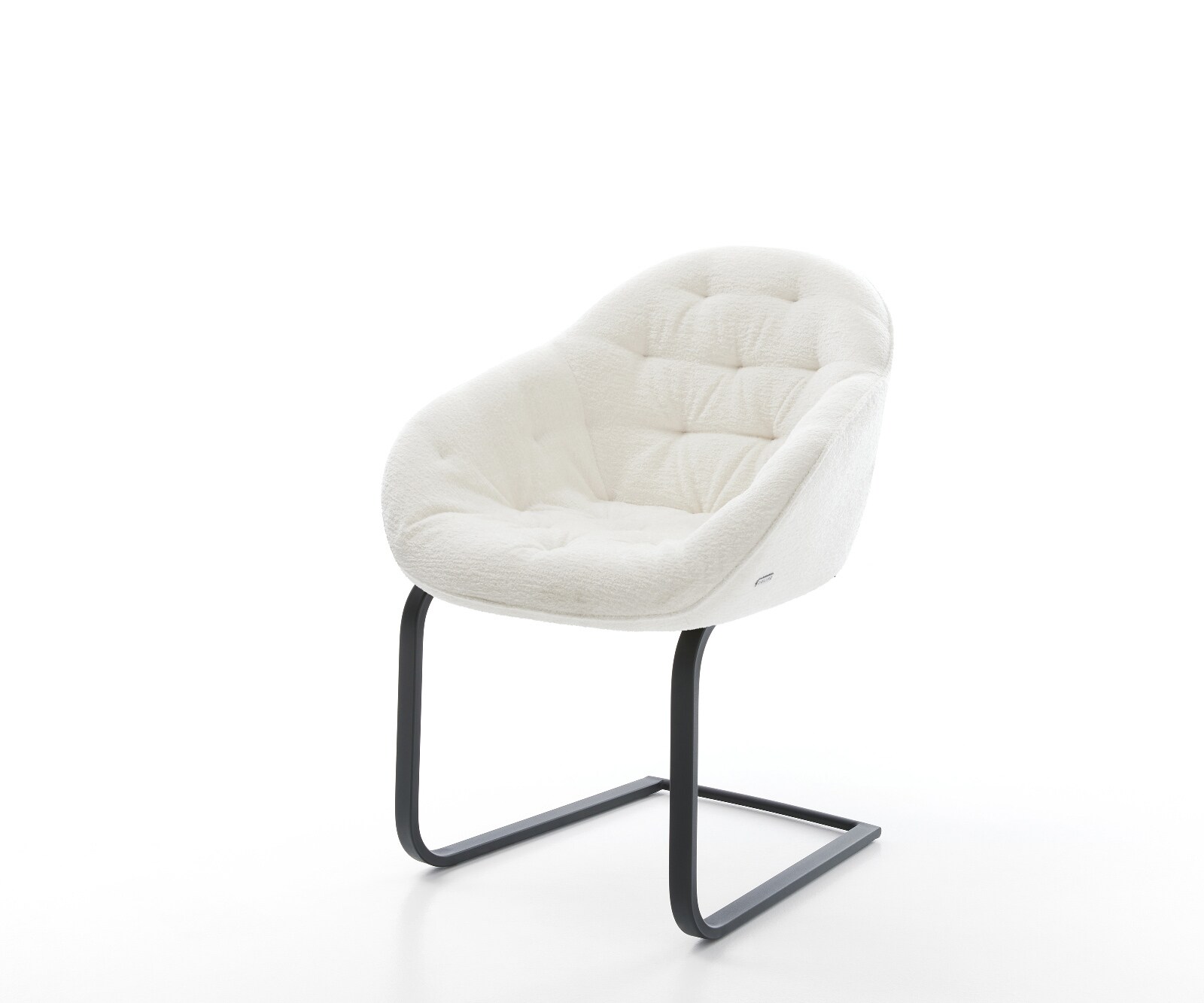 Cantilever Gaio-Flex bouclé doux beige pied cantilever plat noir