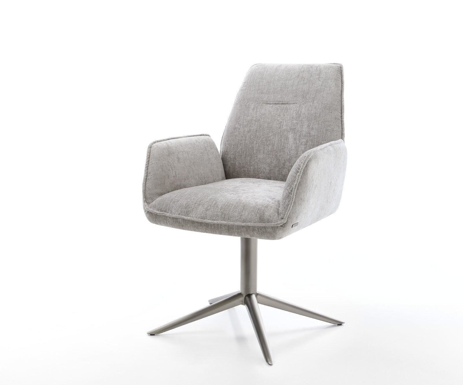 Chaise-pivotante Zoa-Flex chenille gris argenté pied de chaise 4 branches grafiete pivotement sur 360° fonction bascule ressorts ensachés 1