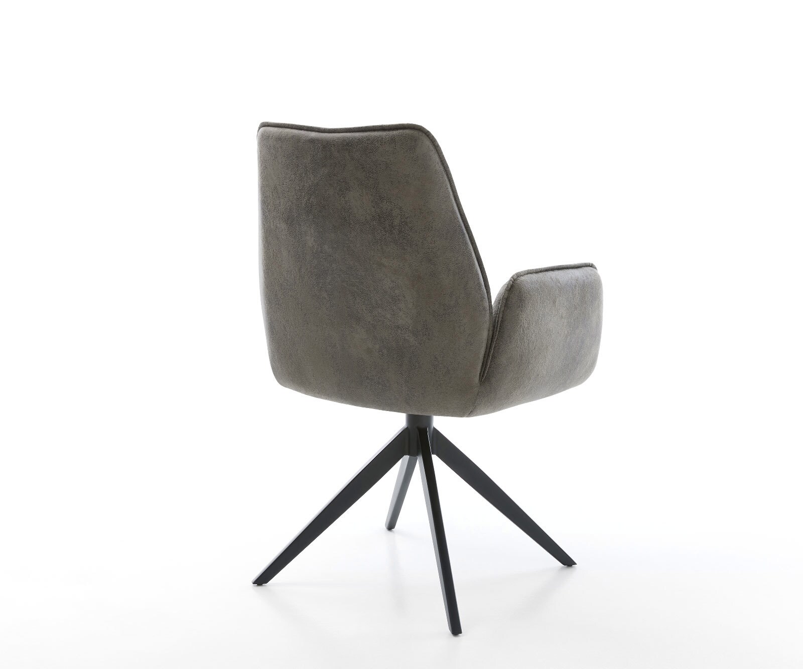 Chaise-pivotante Zoa-Flex microvelours gris antique pied croisé large noir pivotement sur 360° fonction bascule ressorts ensachés 5