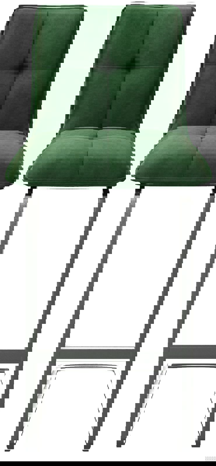 Chaise-de-bar Maddy-Flex velours vert chaise cantilever acier plat inoxydable 3