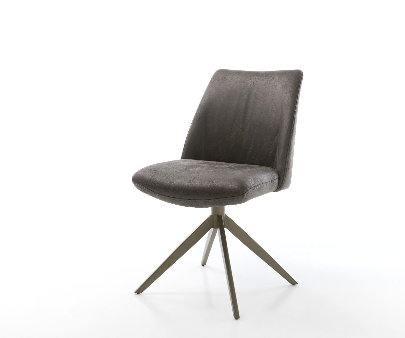 Chaise-pivotante Elso-Flex microvelours anthracite vintage pied croisé large aspect titane pivotement sur 360° fonction bascule ressorts ensachés