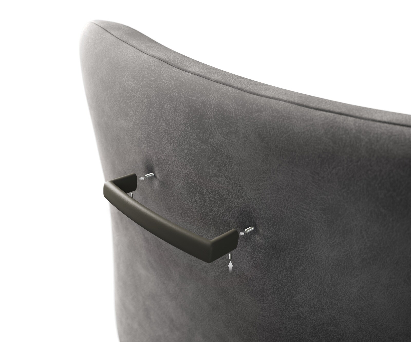 Poignée-de-chaise Flex-Flach métal laqué effet titane 2 Poignée-de-chaise Flex-Flach métal laqué effet titane 2