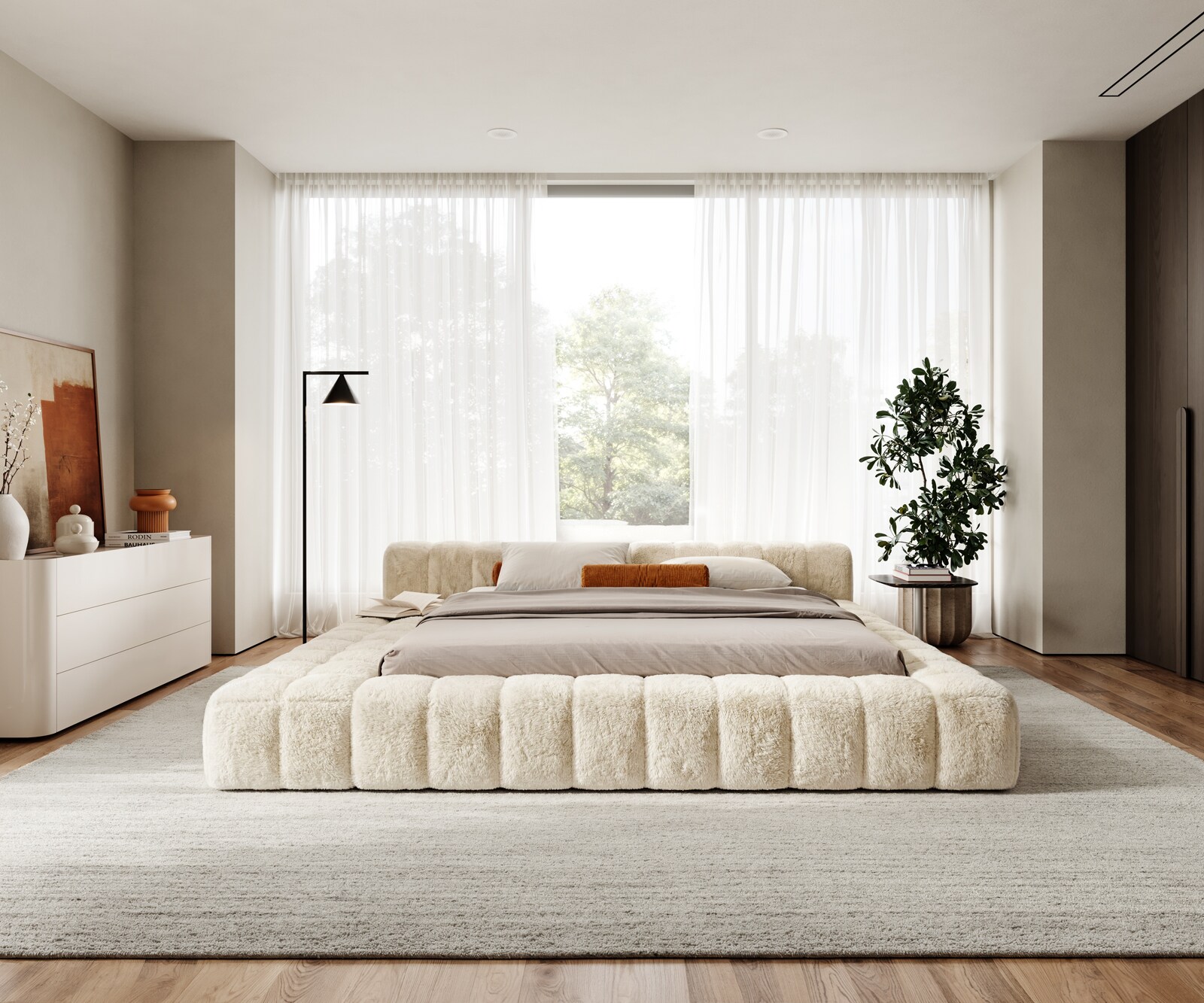 Sommier-rembourré Espazio 180x200 cm Peluche blanc crème 5