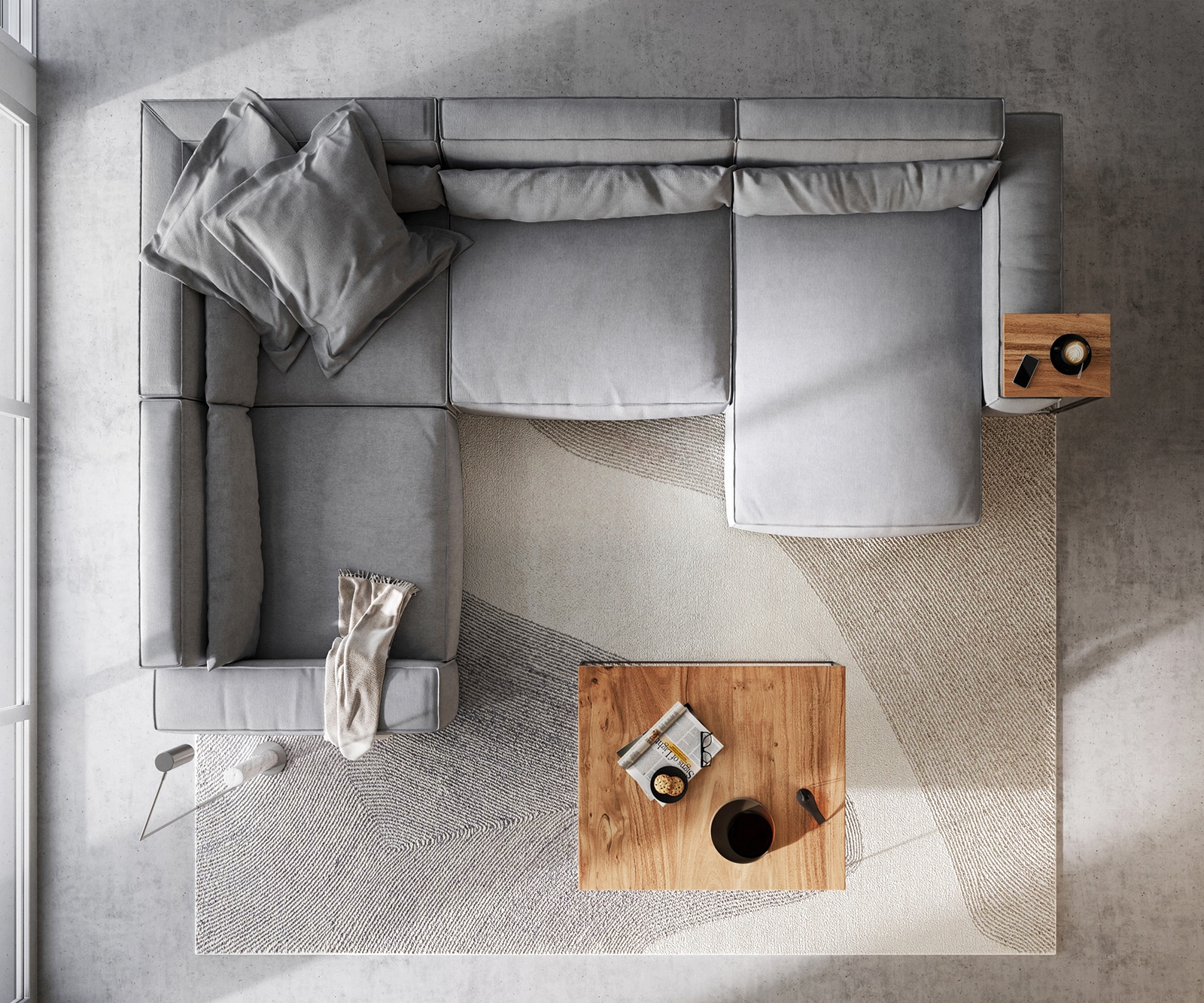 Canapé panoramique Sirpio XL 360x260 cm Microfibre Gris Recamiere variable 6 Canapé panoramique Sirpio XL 360x260 cm Microfibre Gris Recamiere variable 6