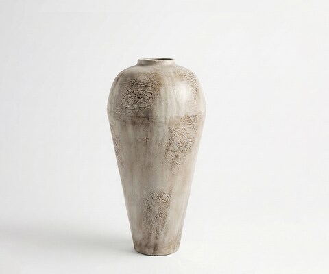 Vase Minoa l41 x P41 x H86 cm Métal Ivory Terra Fait main