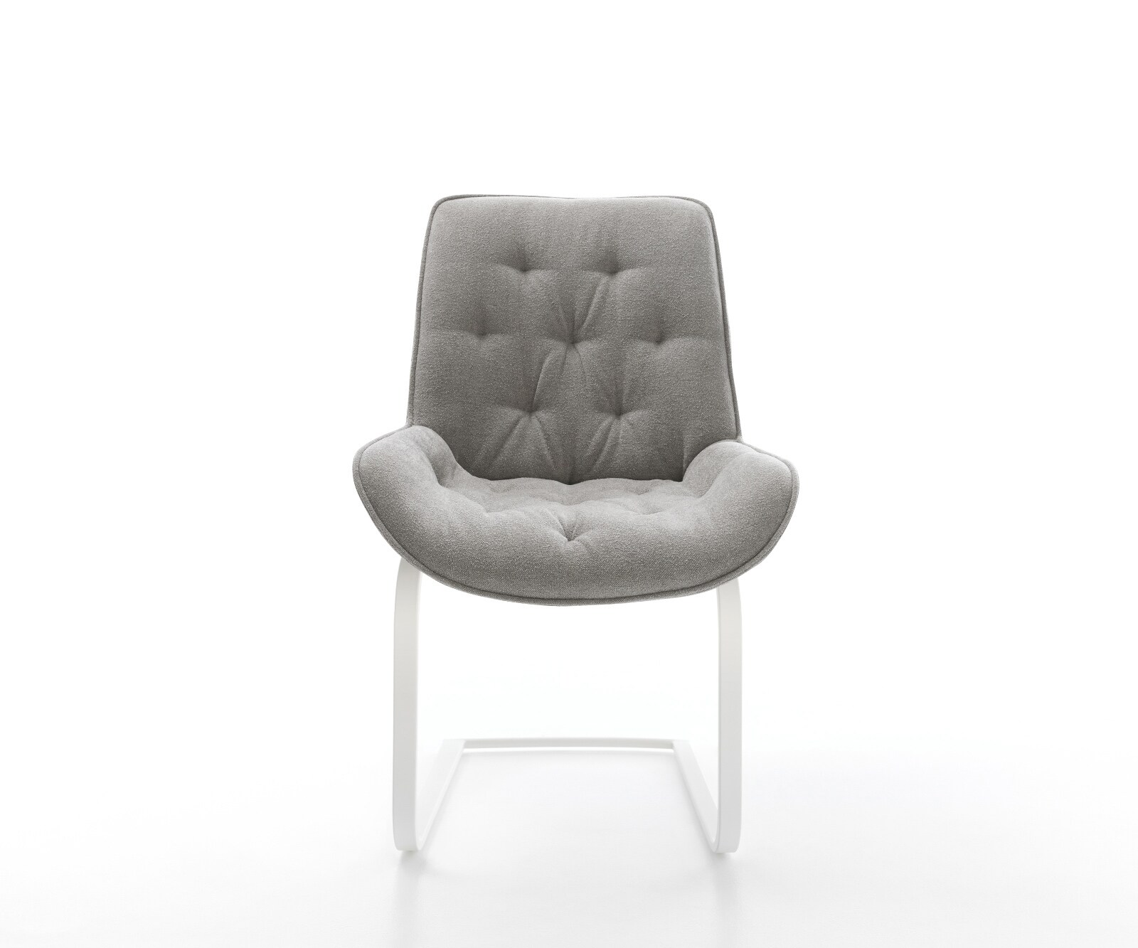 Cantilever Taimi-Flex tissu structuré doux gris pied cantilever plat blanc 2