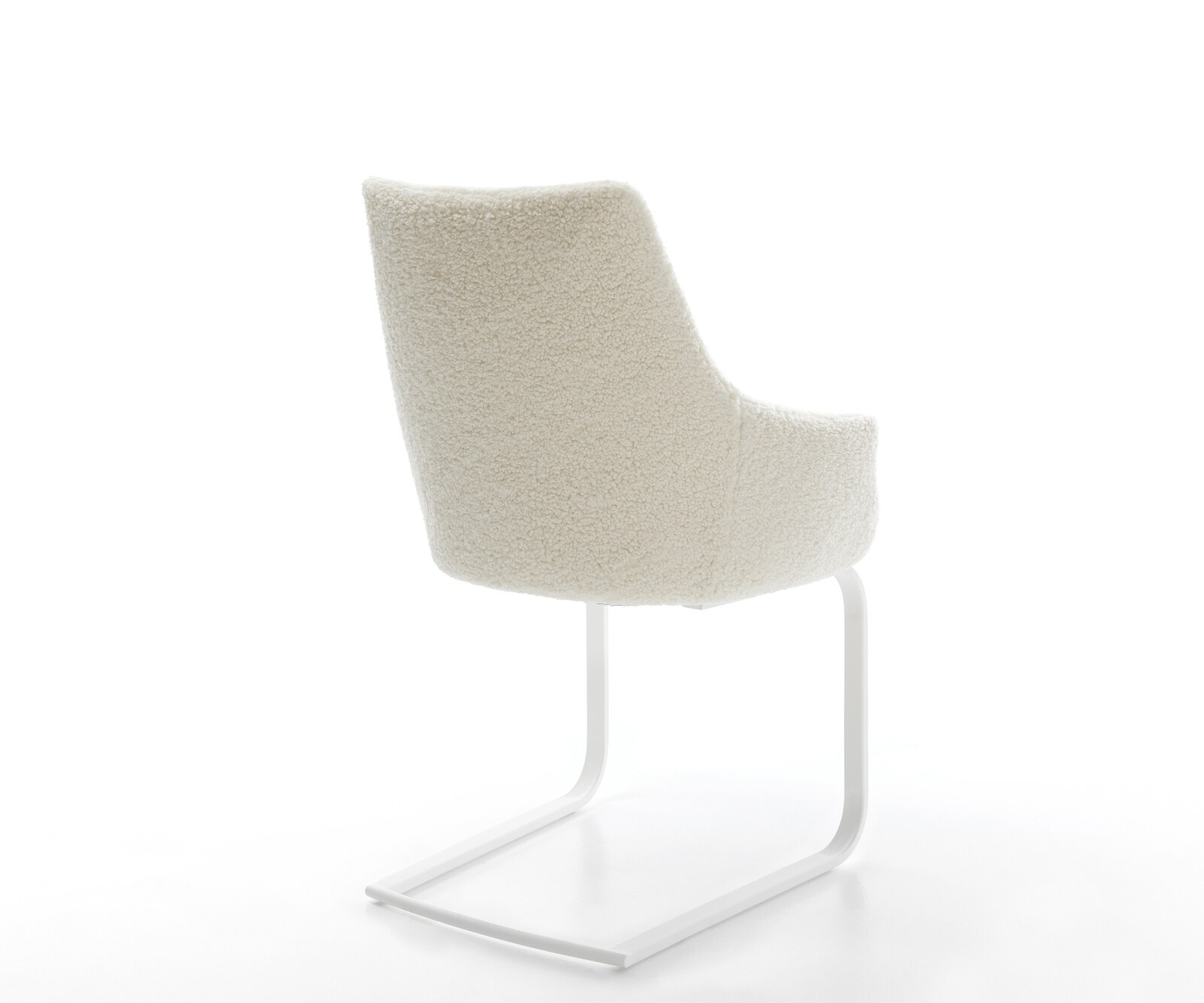 Cantilever Alja-Flex avec accoudoirs tissu teddy beige pied cantilever plat blanc resorts ensachés 5