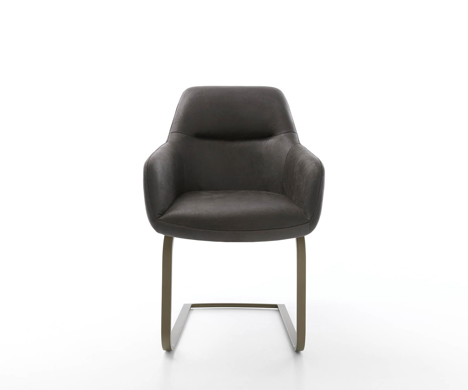 Cantilever Pejo-Flex microvelours anthracite vintage pied cantilever plat aspect titane ressorts ensachés 1