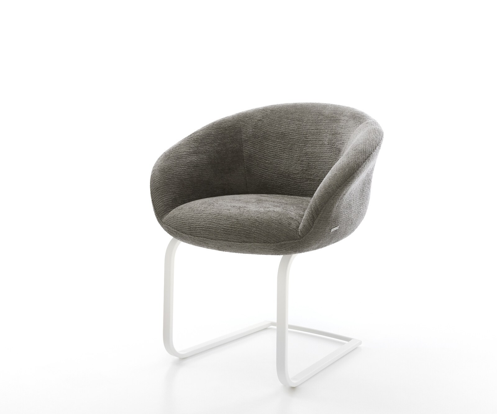 Cantilever Vinka-Flex avec accoudoirs bouclé doux couleur boue pied cantilever plat blanc resorts ensachés 1