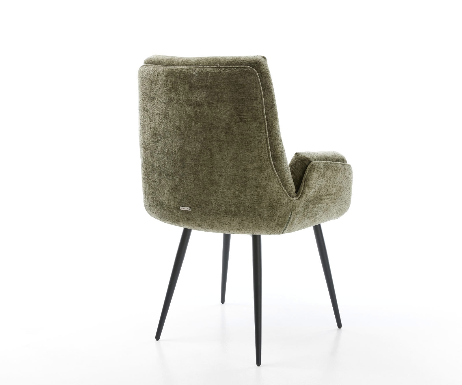 Chaise-de-salle-à-manger Clea-Flex chenille olive 4 pieds coniques noir 4 Chaise-de-salle-à-manger Clea-Flex chenille olive 4 pieds coniques noir 4