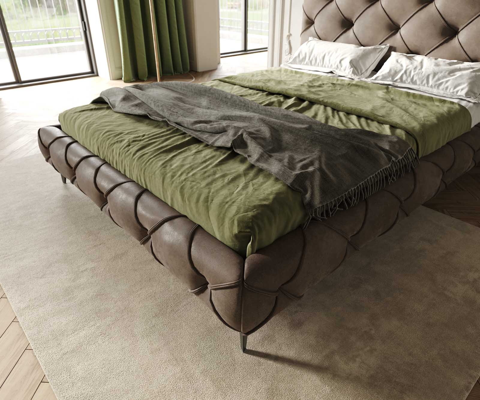 Sommier-rembourré Nayara 140x200 cm microfibre taupe vintage 5