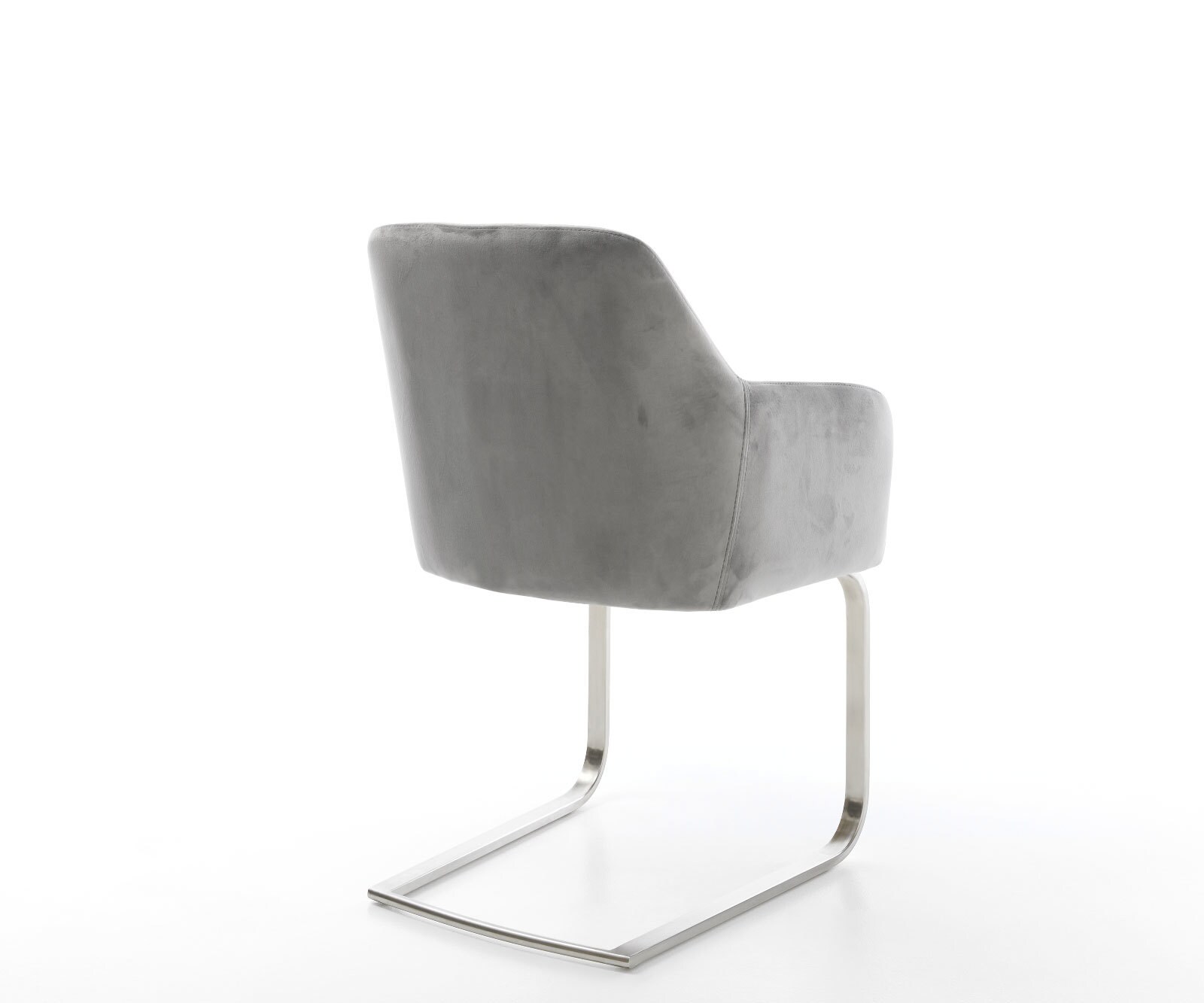 Cantilever Greg-Flex velours gris pied cantilever plat acier inoxydable brossé ressorts ensachés 5
