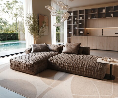 Canapé d'angle Freestyle Icon 310x200 cm Microfibre taupe vintage