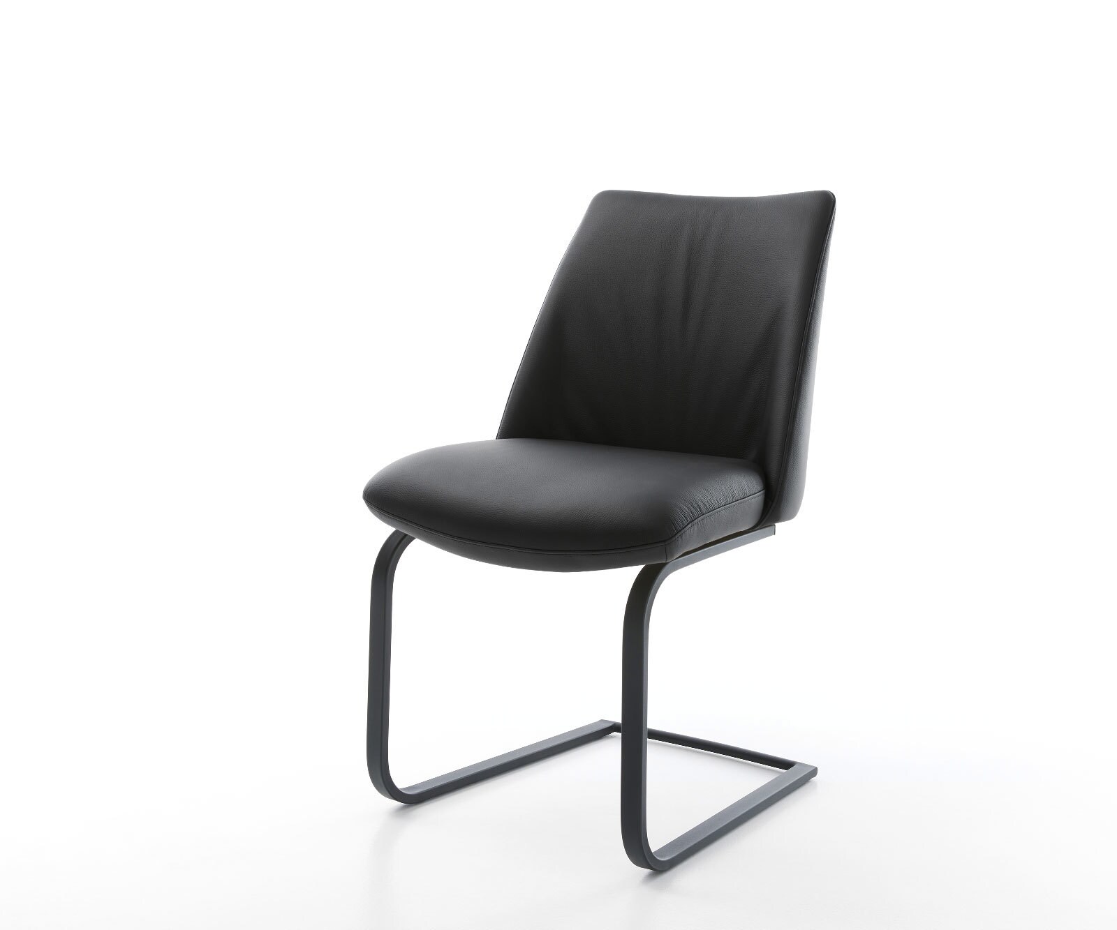 Cantilever Elso-Flex cuir de vache noir pied cantilever plat noir ressorts ensachés 1
