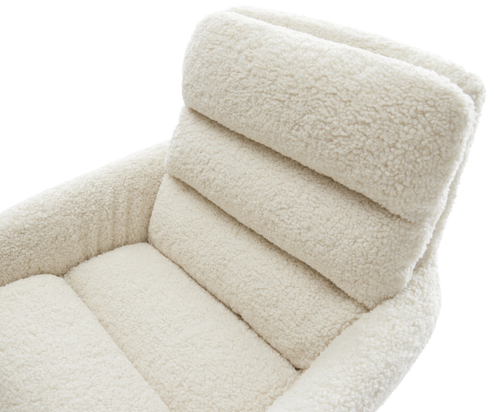 Cantilever Abelia-Flex avec accoudoirs tissu teddy beige pied cantilever plat blanc 4