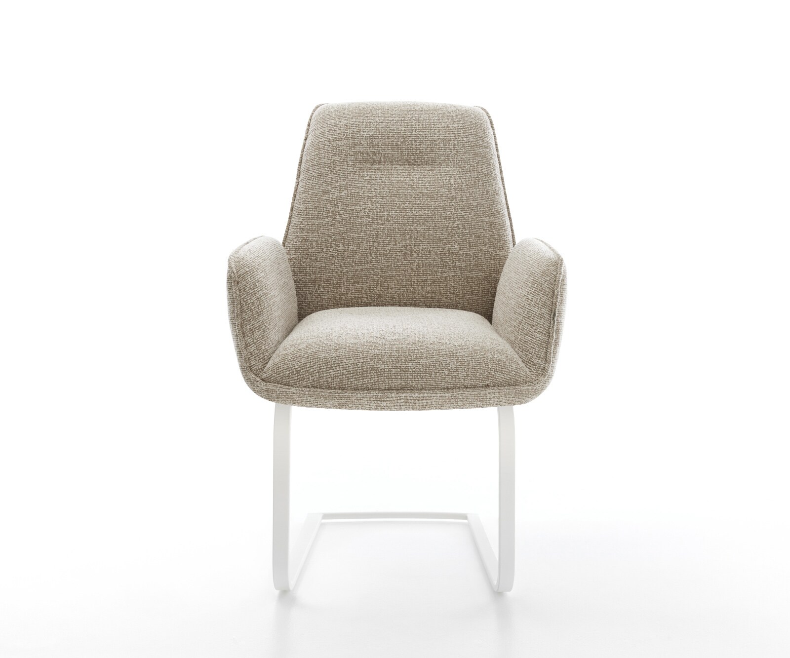 Cantilever Zoa-Flex tissu tissé doux beige pied cantilever plat blanc resorts ensachés 1