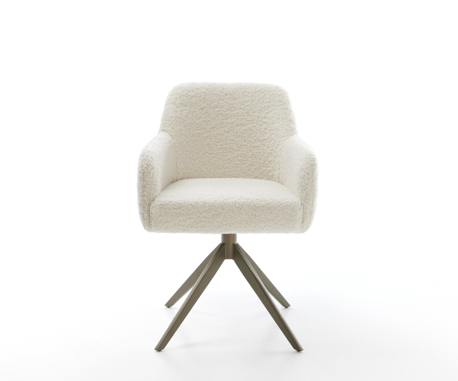 Chaise-pivotante Greg-Flex tissu teddy beige pied croisé large aspect titane pivotement sur 360° fonction bascule resorts ensachés 2