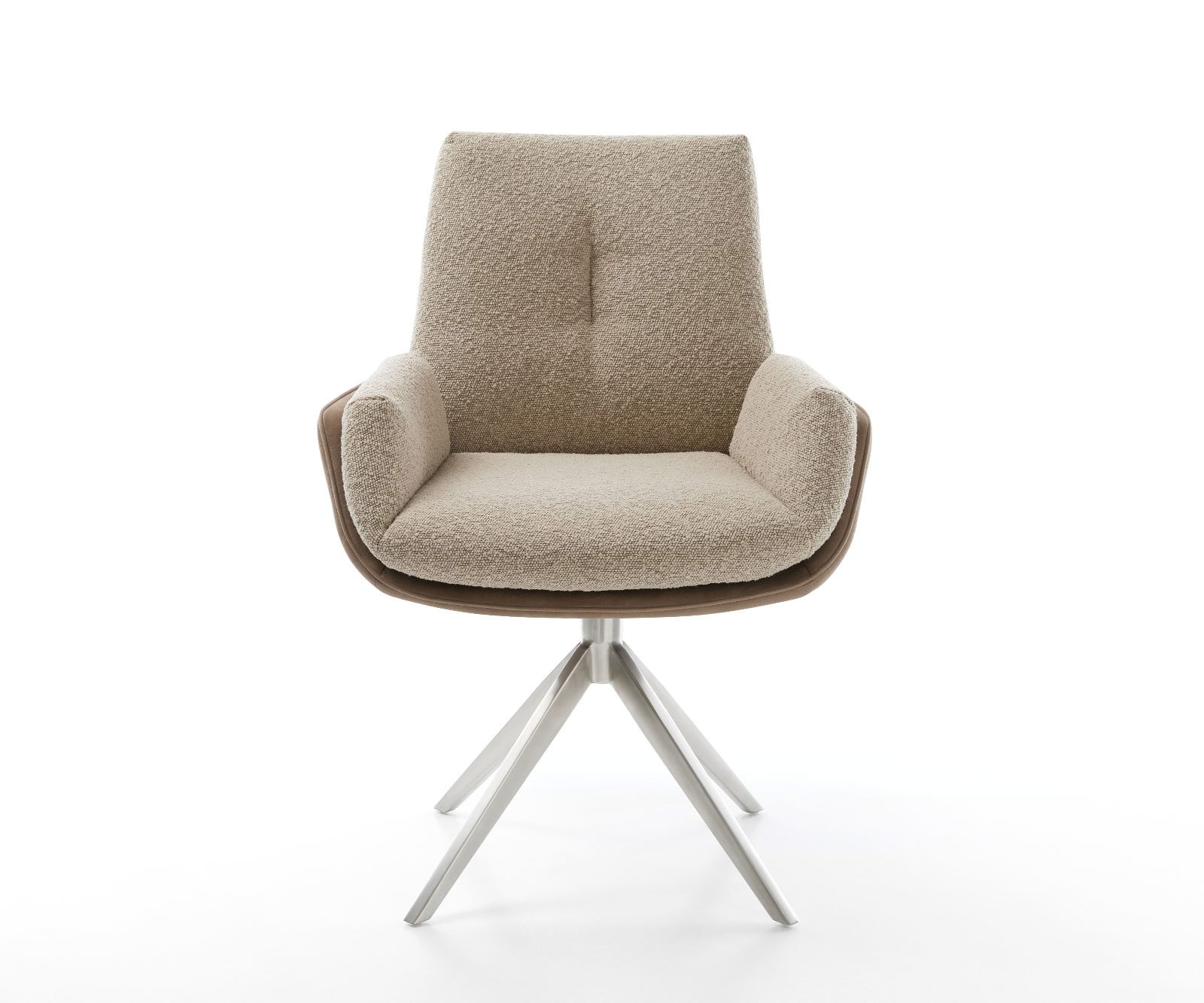 Chaise-pivotante Clea-Flex tissu mixte couleur boue pied croisé large acier inoxydable brossé pivotement sur 360° 1 Chaise-pivotante Clea-Flex tissu mixte couleur boue pied croisé large acier inoxydable brossé pivotement sur 360° 1
