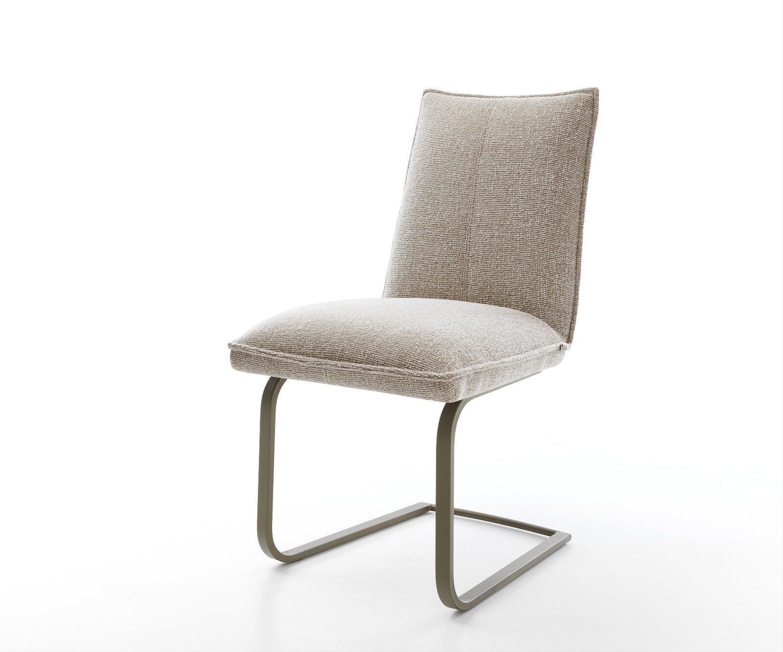 Cantilever Lelio-Flex tissu tissé doux beige pied cantilever plat aspect titane resorts ensachés 1