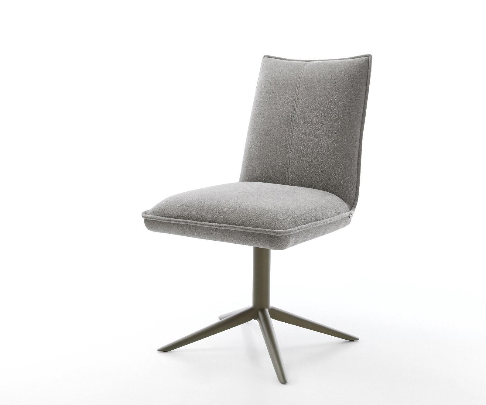 Chaise-pivotante Lelio-Flex tissu structuré doux gris pied de chaise 4 branches aspect titane pivotement sur 360° fonction bascule resorts ensachés 1