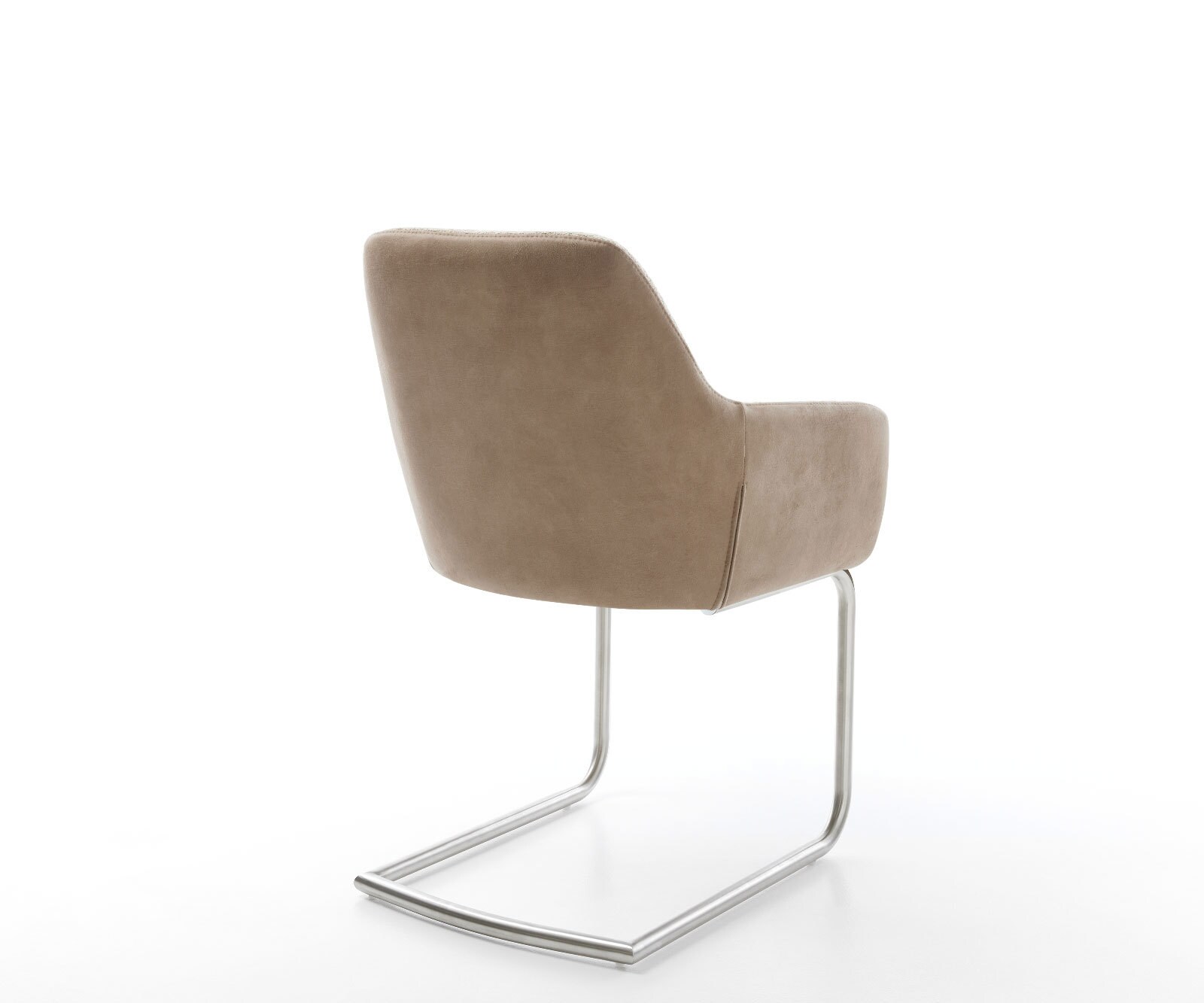 Cantilever Pejo-Flex tissu mixte couleur boue pied cantilever rond acier inoxydable brossé ressorts ensachés 4