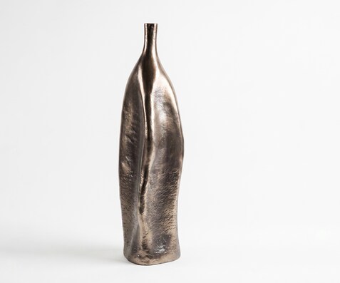 Vase Norevo l18 x P18 x H61 cm Aluminium Mokka Bronze Moulé