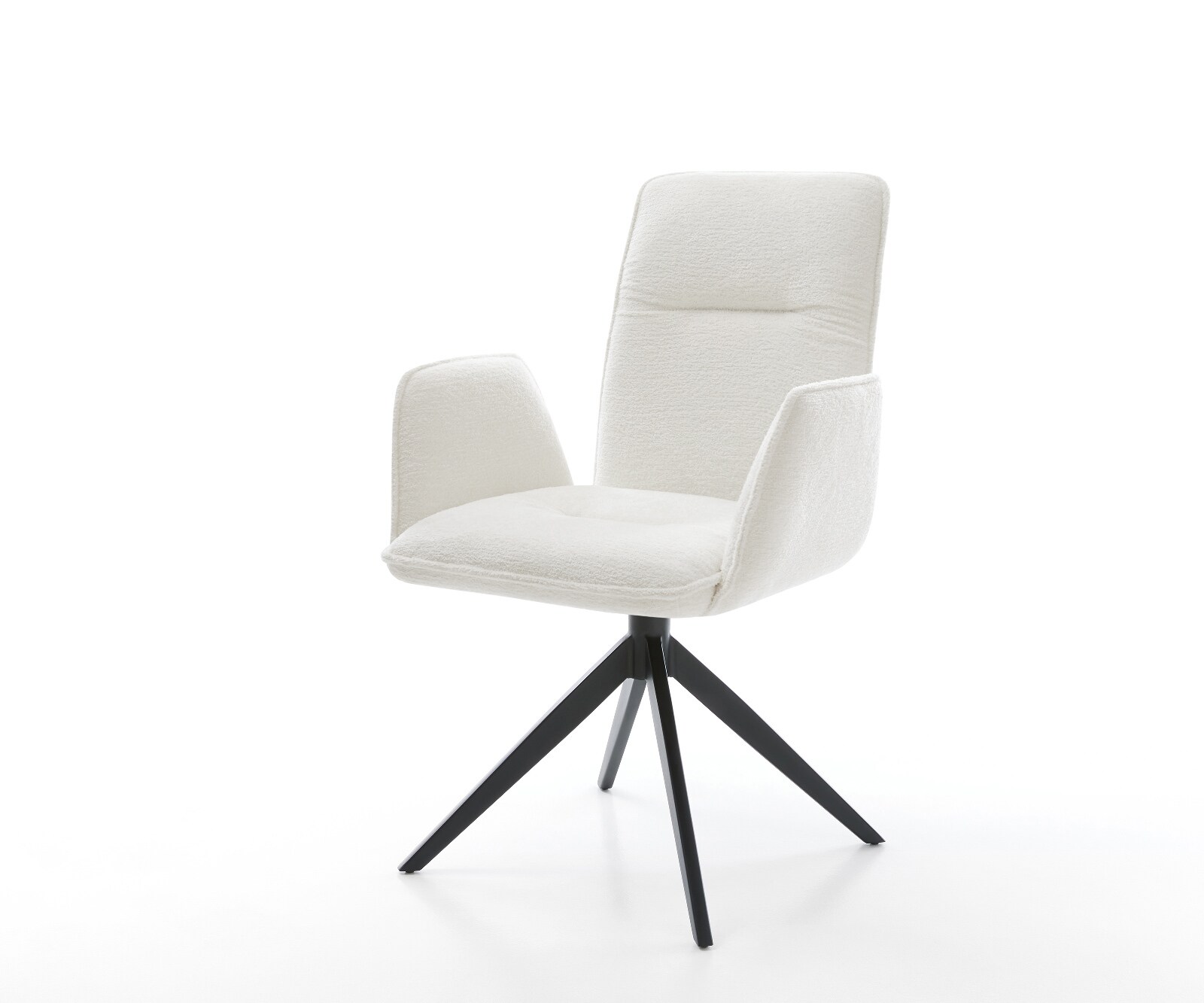 Chaise-pivotante Vinja-Flex bouclé doux beige pied croisé large noir pivotement sur 360° fonction bascule 1