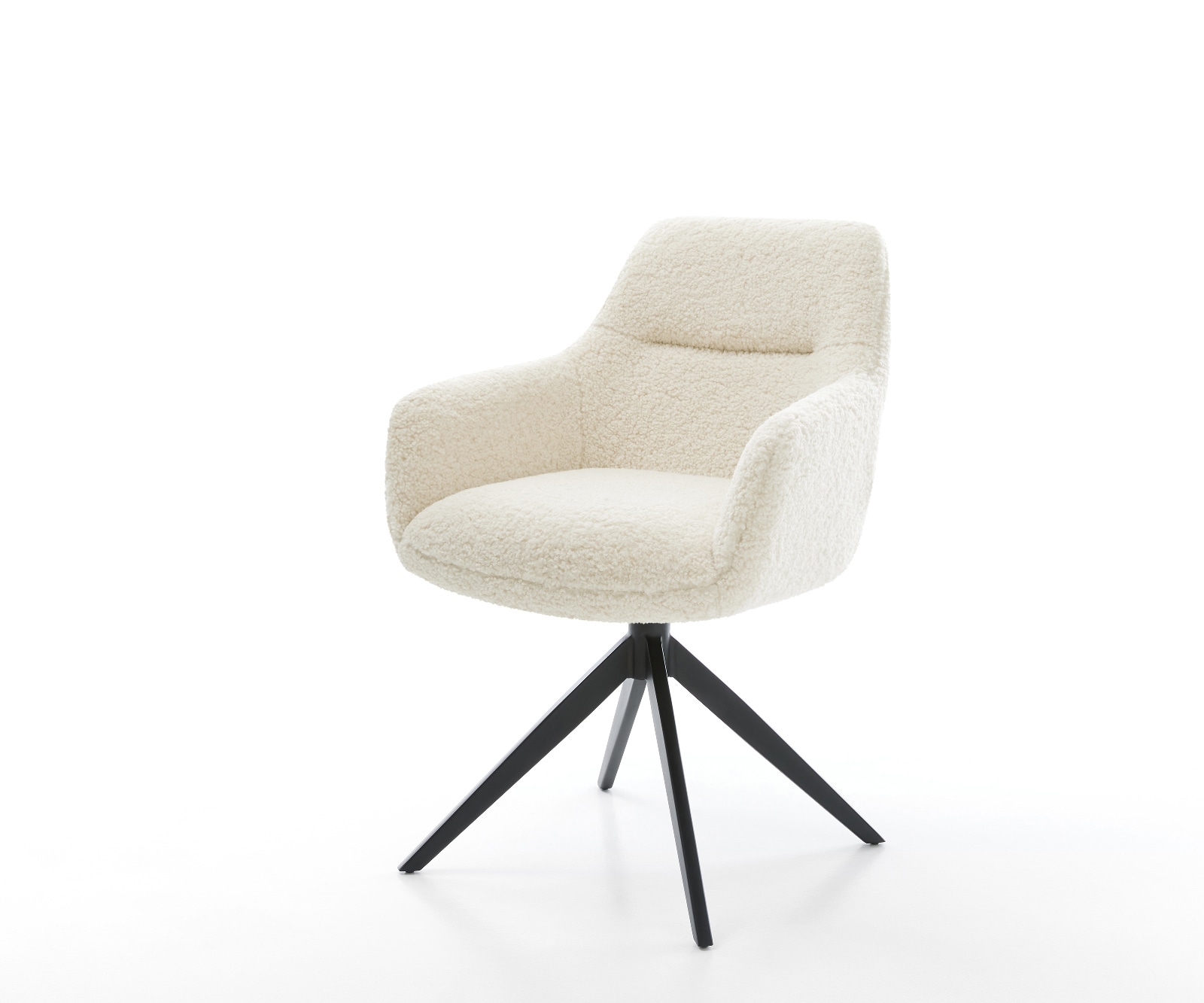 Chaise-pivotante Pejo-Flex tissu teddy beige pied croisé large noir pivotement sur 360° fonction bascule resorts ensachés 1