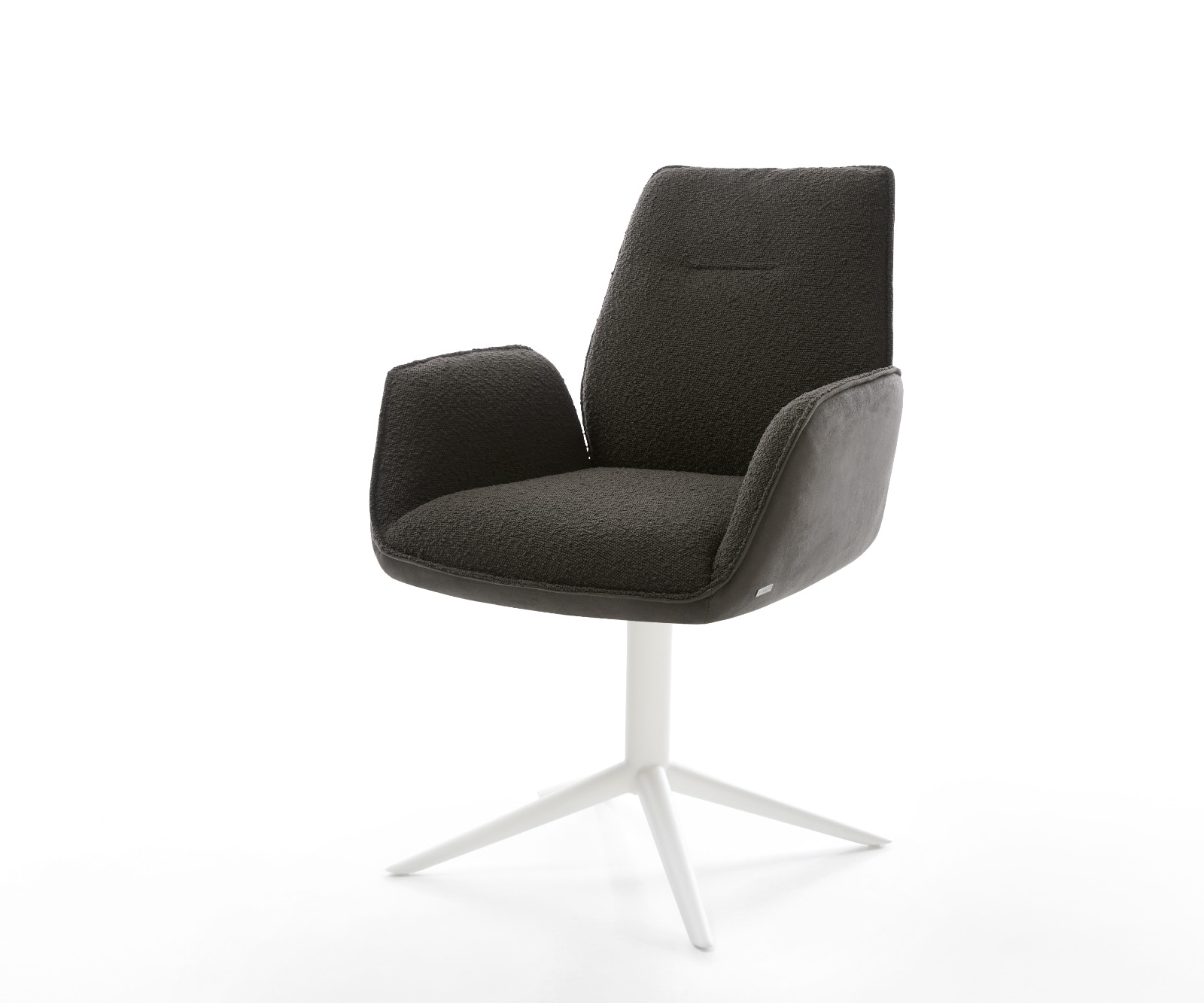Chaise-pivotante Zoa-Flex tissu mixte noir pied de chaise 4 branches blanc pivotement sur 360° fonction bascule ressorts ensachés 1