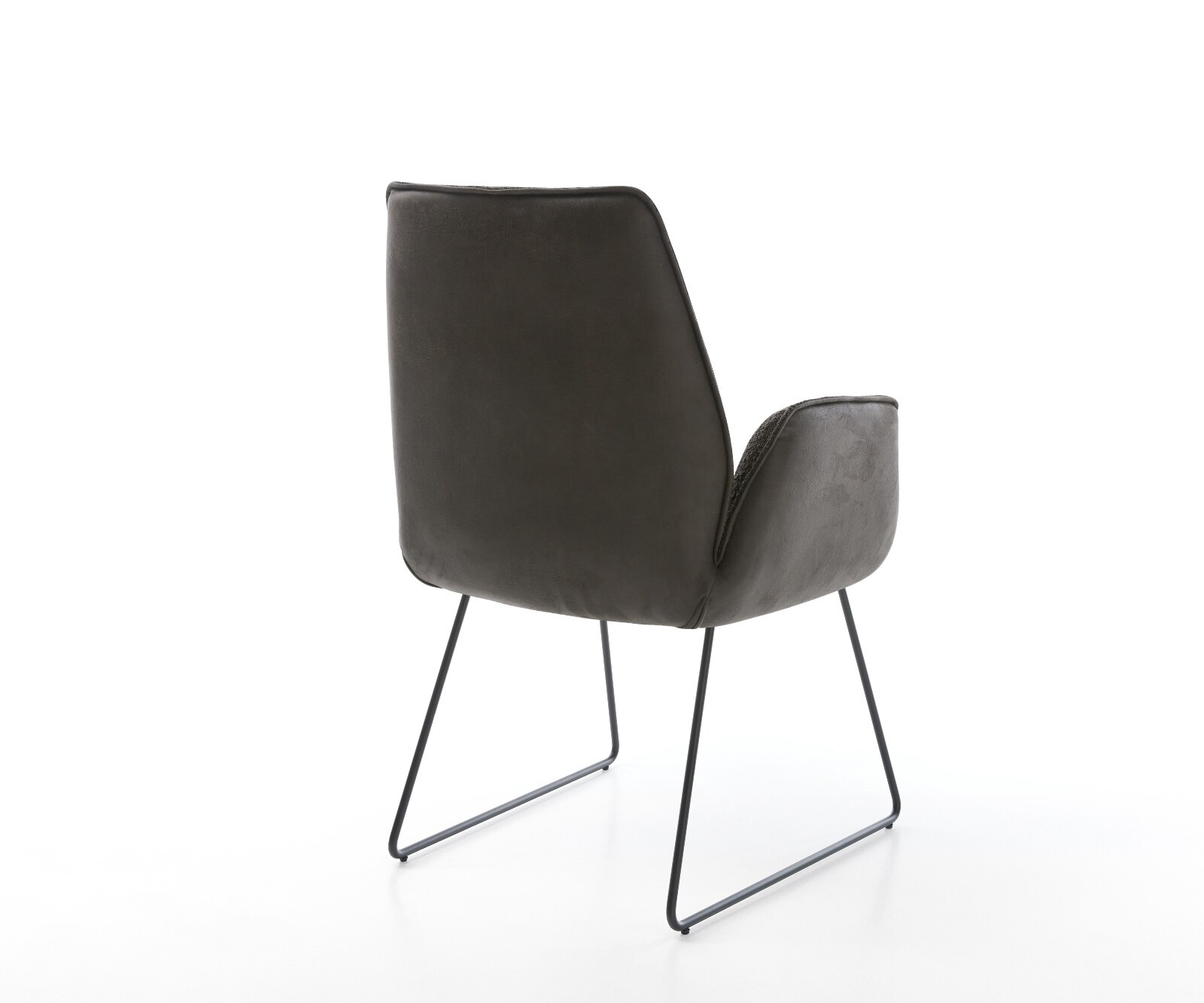 Chaise-de-salle-à-manger Zoa-Flex tissu mixte noir pied trapèze noir ressorts ensachés 4