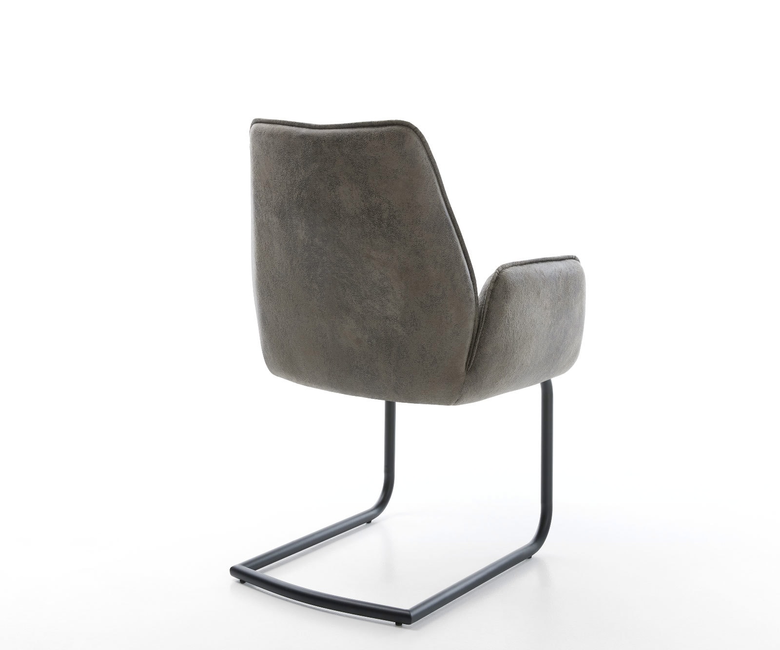 Cantilever Zoa-Flex microvelours gris antique pied cantilever rond noir ressorts ensachés 5