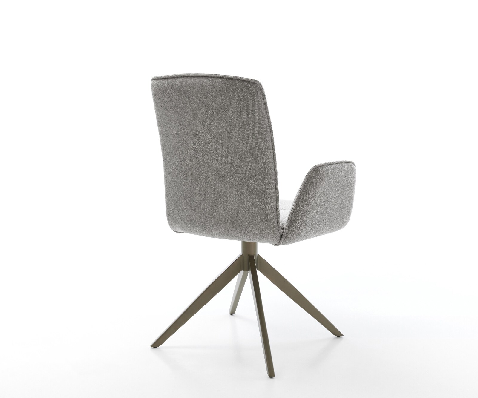 Chaise-pivotante Vinja-Flex tissu structuré doux gris pied croisé large aspect titane pivotement sur 360° fonction bascule 5