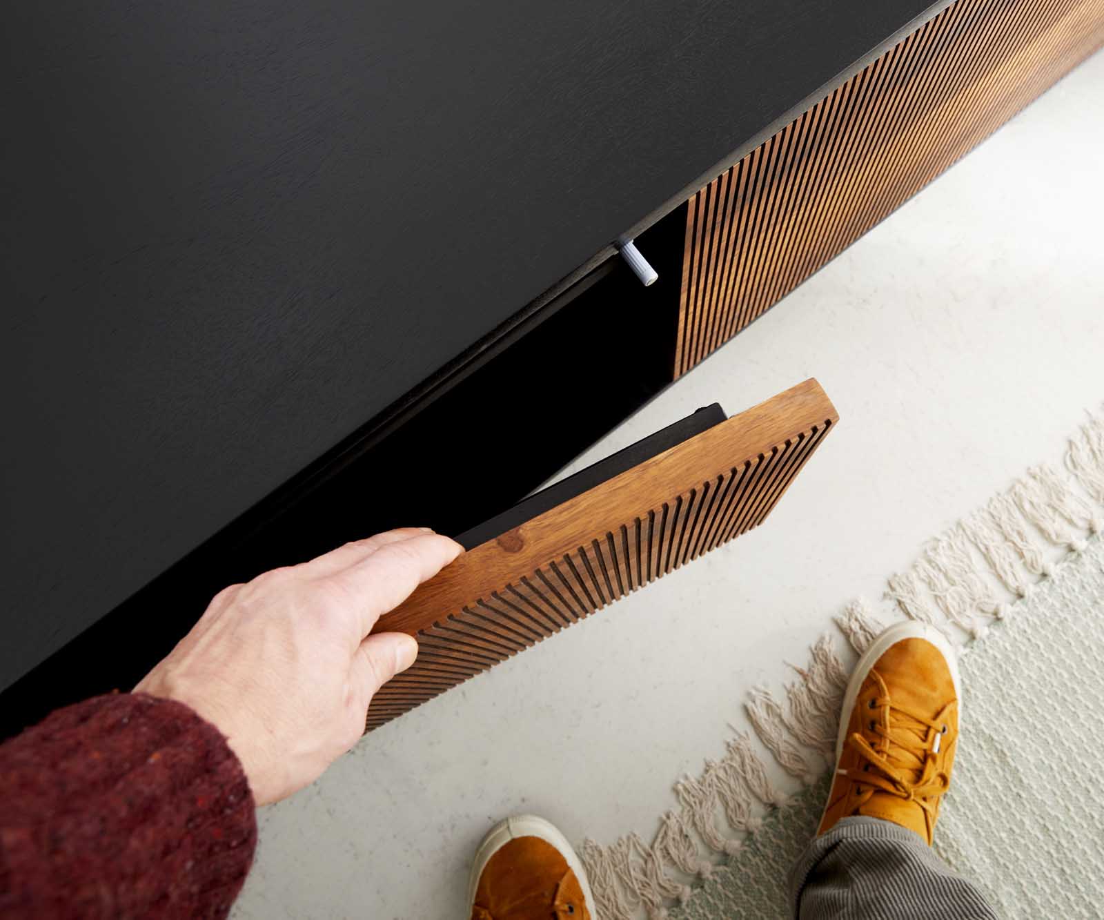 Meuble-TV Vaag 200 cm Sheesham naturel mangue noir 2 portes 2 compartiments 6 Meuble-TV Vaag 200 cm Sheesham naturel mangue noir 2 portes 2 compartiments 6