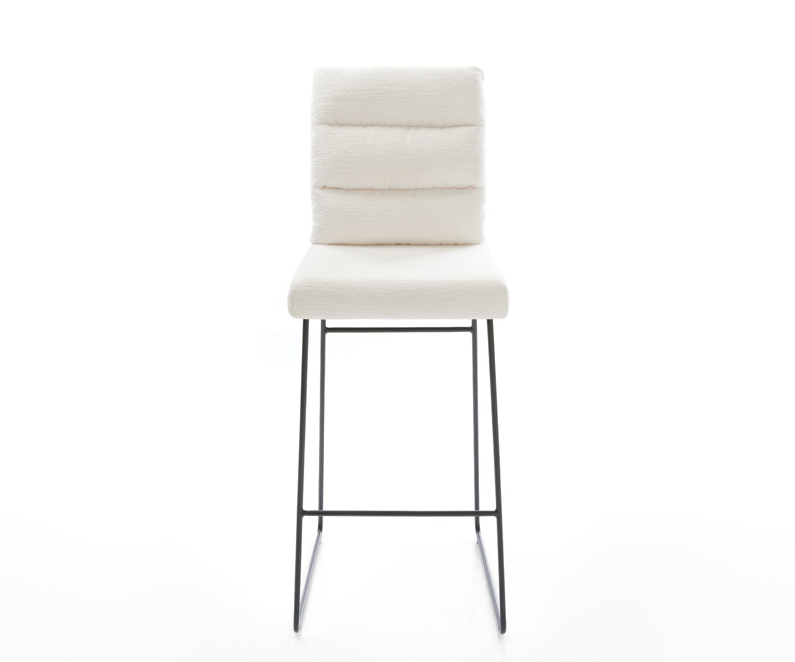 Chaise-de-bar Pela-Flex Bouclé doux Beige Pied trapèze noir Noir 1