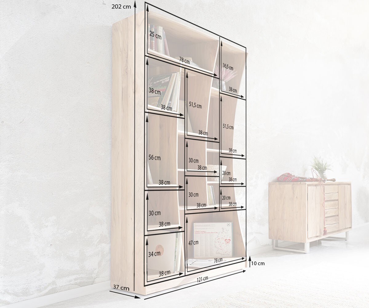 Étagère Live-Edge 121 cm acacia nature gauche étagère sur pied 8