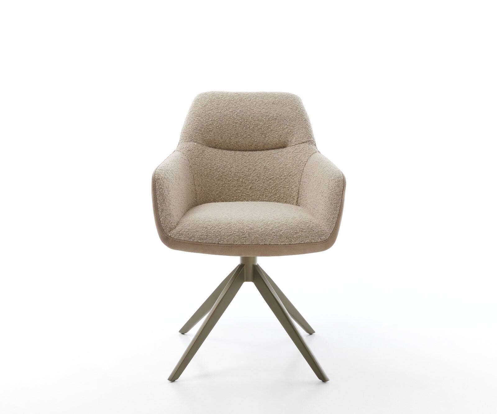 Chaise-pivotante Pejo-Flex tissu mixte couleur boue pied croisé large aspect titane pivotement sur 360° fonction bascule ressorts ensachés 1