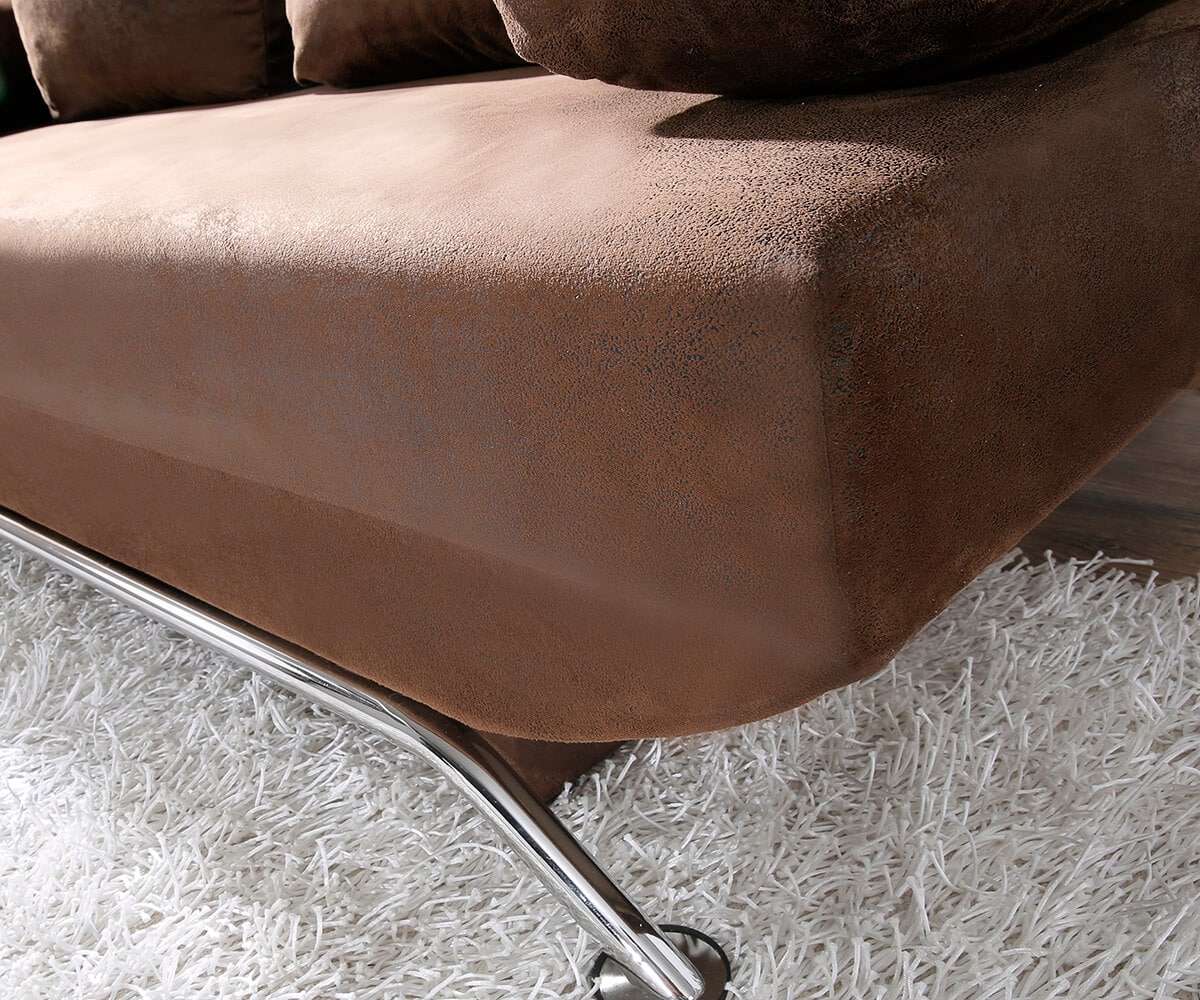 Canapé-lit Cady 200x90 cm marron aspect antique compartiment de lit 6