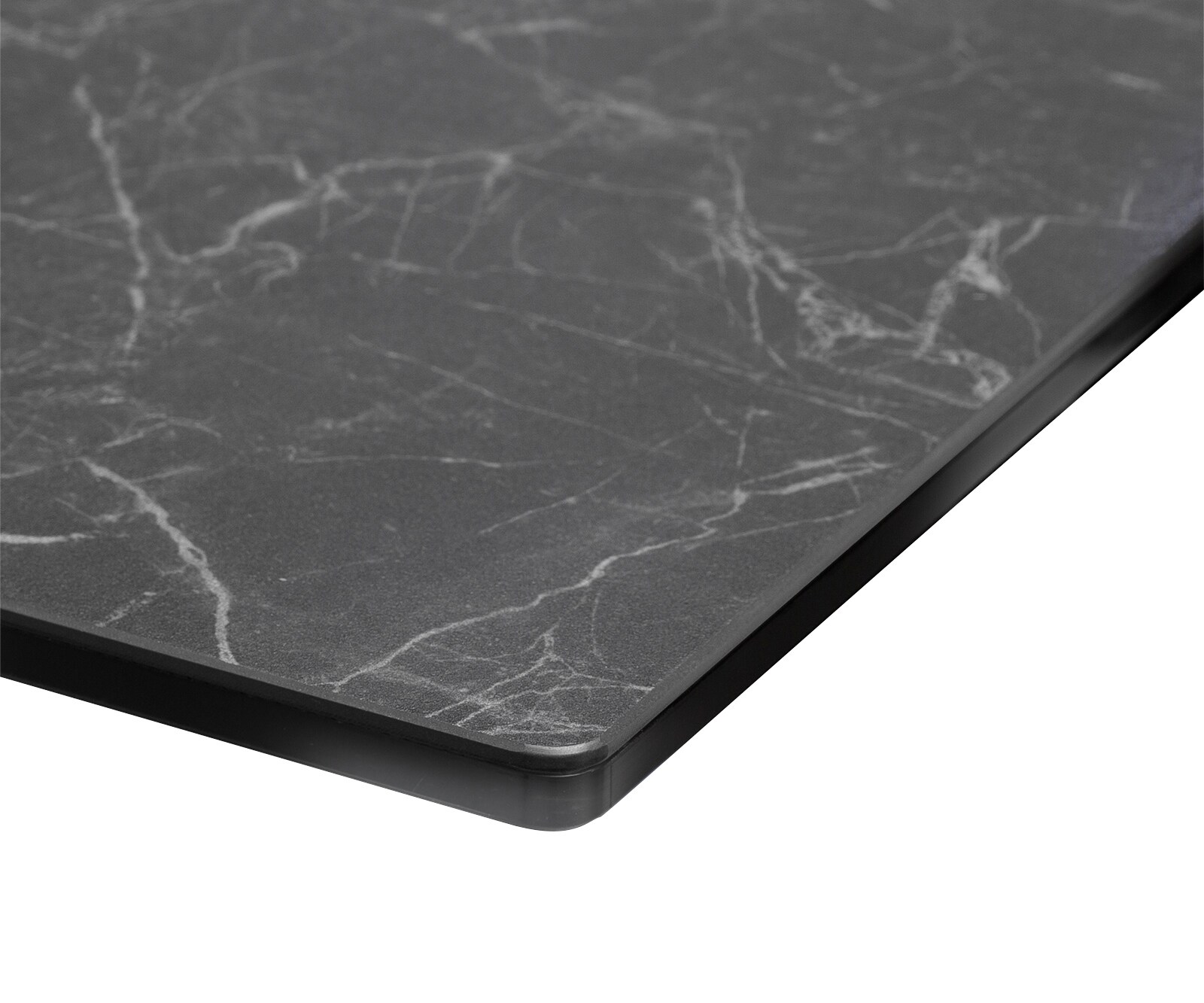 Table-à-manger Edge 200x100cm Laminam® céramique gris pieds milieu acier plat argent 4