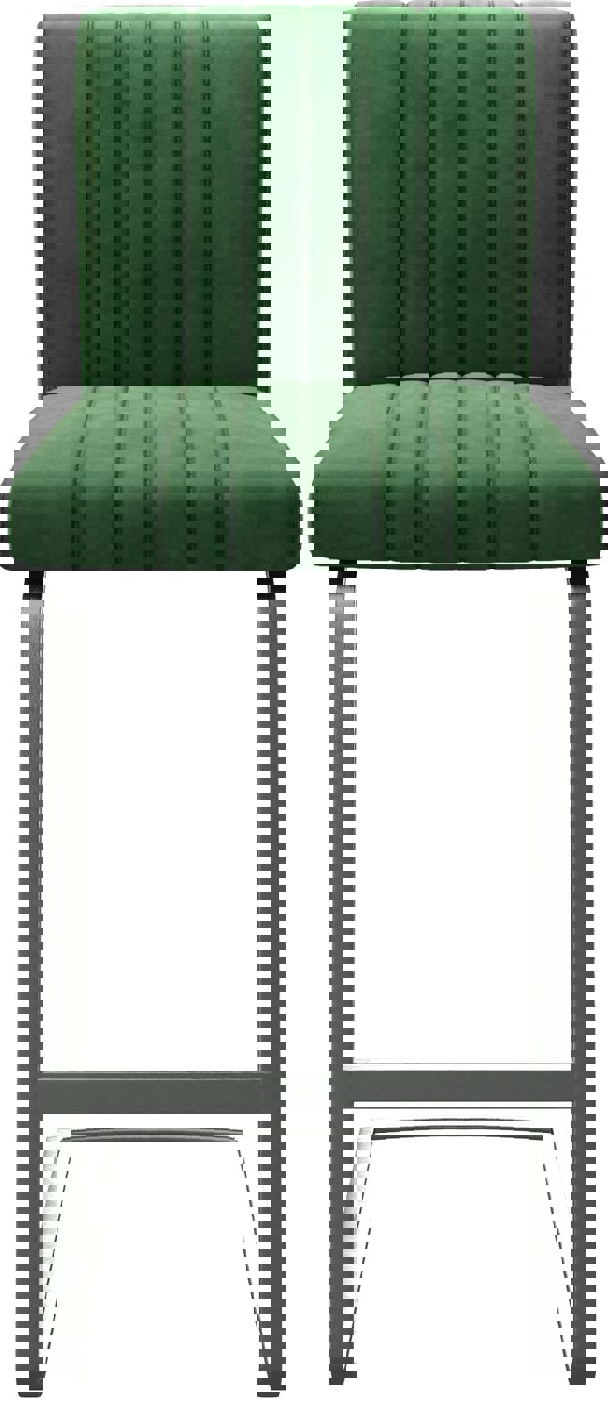 Chaise-de-bar Luiga-Flex velours vert chaise cantilever acier plat inoxydable 3