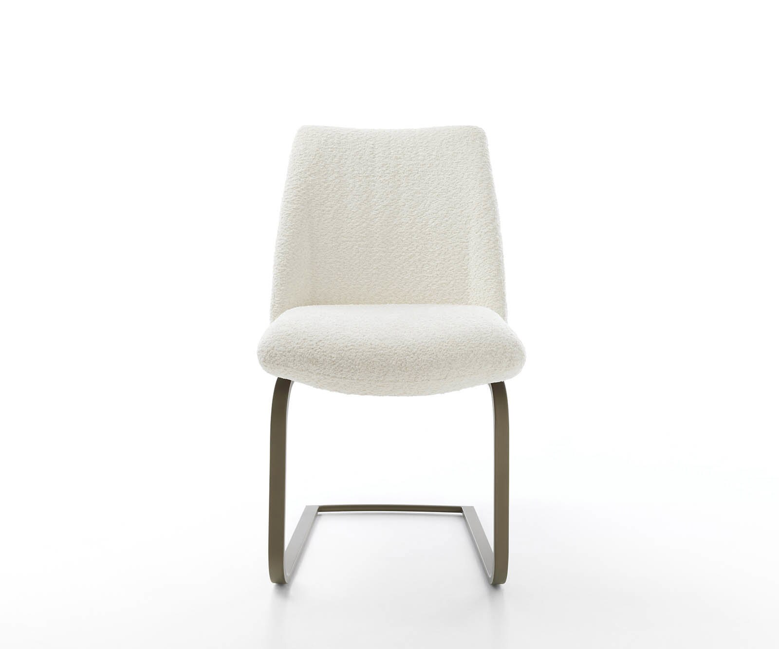 Cantilever Elso-Flex bouclé blanc pied cantilever plat aspect titane ressorts ensachés 1